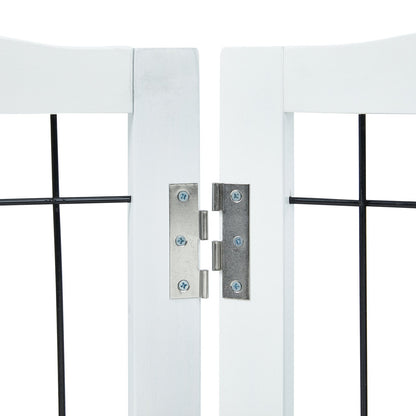Free Standing Dog Gate, 32" H x 96.5" W Freestanding Pet Gate, 4 Panels Foldable Dog Gate for Wide and Narrow V952-KZDMZCWMBSSMNJA1FV0