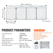 Free Standing Dog Gate, 32" H x 96.5" W Freestanding Pet Gate, 4 Panels Foldable Dog Gate for Wide and Narrow V952-KZDMZCWMBSSMNJA1FV0