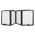 Free Standing Dog Gate 32x96.5 inch Freestanding Pet Gate Foldable Brown V952-KZDMZCWMZSSMB53FTV0