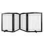 Free Standing Dog Gate 32x96.5 inch Freestanding Pet Gate Foldable Brown V952-KZDMZCWMZSSMB53FTV0