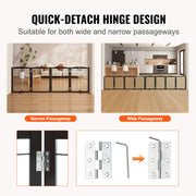 Free Standing Dog Gate 32x96.5 inch Freestanding Pet Gate Foldable Brown V952-KZDMZCWMZSSMB53FTV0