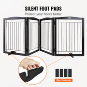 Free Standing Dog Gate 32x96.5 inch Freestanding Pet Gate Foldable Brown V952-KZDMZCWMZSSMB53FTV0