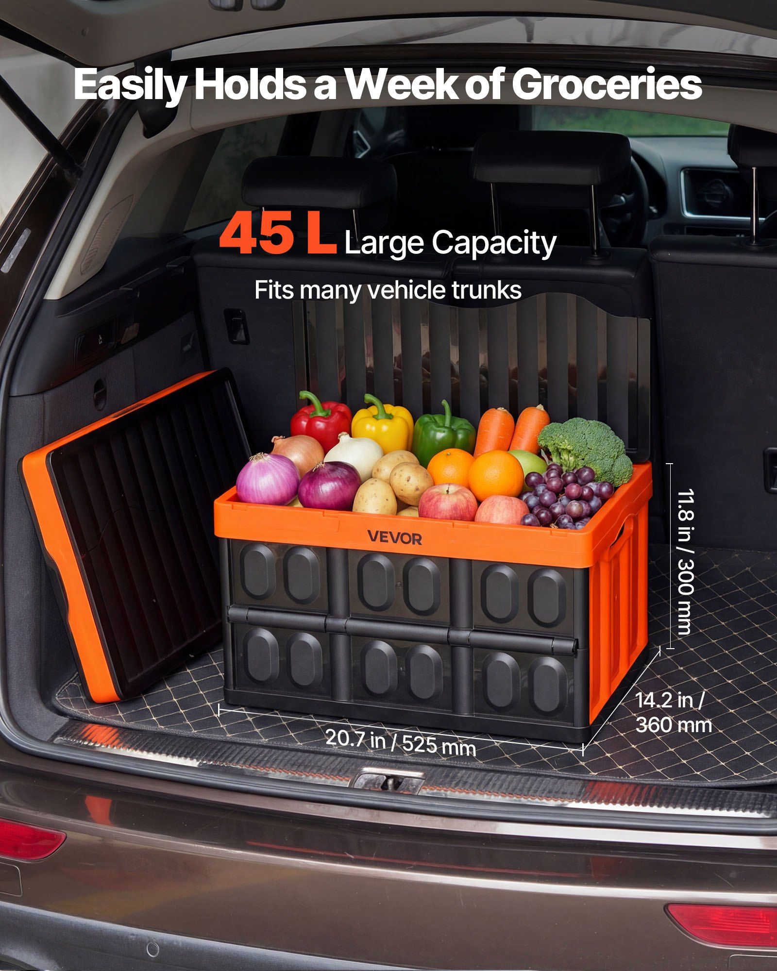 Plastic Collapsible Storage Bins with Lids, 45L 3Packs, Stackable Folding Storage Crates with Handles, Holds V952-KZDSLCWXCHS4PZD9O001V0