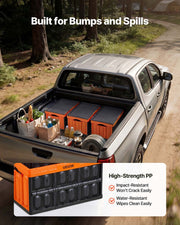 Plastic Collapsible Storage Bins with Lids, 45L 3Packs, Stackable Folding Storage Crates with Handles, Holds V952-KZDSLCWXCHS4PZD9O001V0