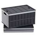 Plastic Collapsible Storage Bins with Lids, 65L 3 Packs, Stackable Folding Storage Crates with Handles, Holds V952-KZDSLCWXHHS671U7U001V0