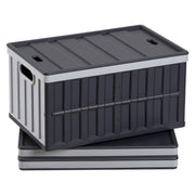 Plastic Collapsible Storage Bins with Lids, 65L 3 Packs, Stackable Folding Storage Crates with Handles, Holds V952-KZDSLCWXHHS671U7U001V0