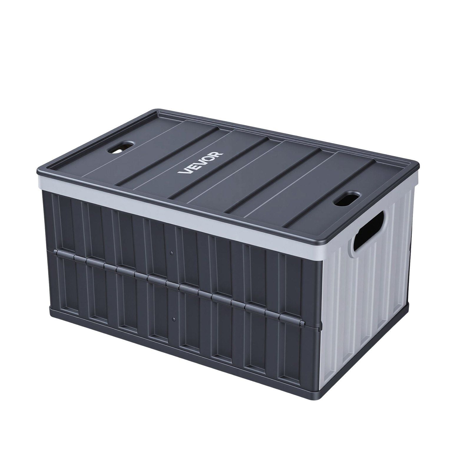 Plastic Collapsible Storage Bins with Lids, 65L 3 Packs, Stackable Folding Storage Crates with Handles, Holds V952-KZDSLCWXHHS671U7U001V0