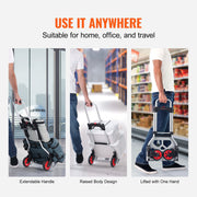 Folding Hand Truck, 80 kg Load Capacity, Aluminum Portable Cart, Convertible Hand Truck and Dolly with V952-KZDSTHC175B0QUTVIV0