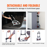 Folding Hand Truck, 80 kg Load Capacity, Aluminum Portable Cart, Convertible Hand Truck and Dolly with V952-KZDSTHC175B0QUTVIV0
