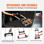 Folding Hand Truck, 140 kg Load Capacity, Aluminum Portable Cart, Convertible Hand Truck and Dolly with V952-KZDSTHC500B01UEHNV0