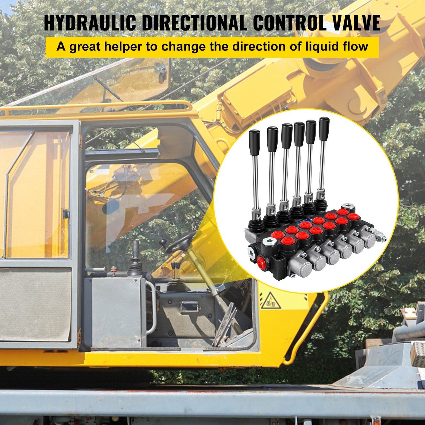 Hydraulic Directional Control Valve, 6 Spool Hydraulic Spool Valve, 11 GPM Hydraulic Loader Valve, 3600 PSI V952-KZFFXYC611GPMFJ1GV0