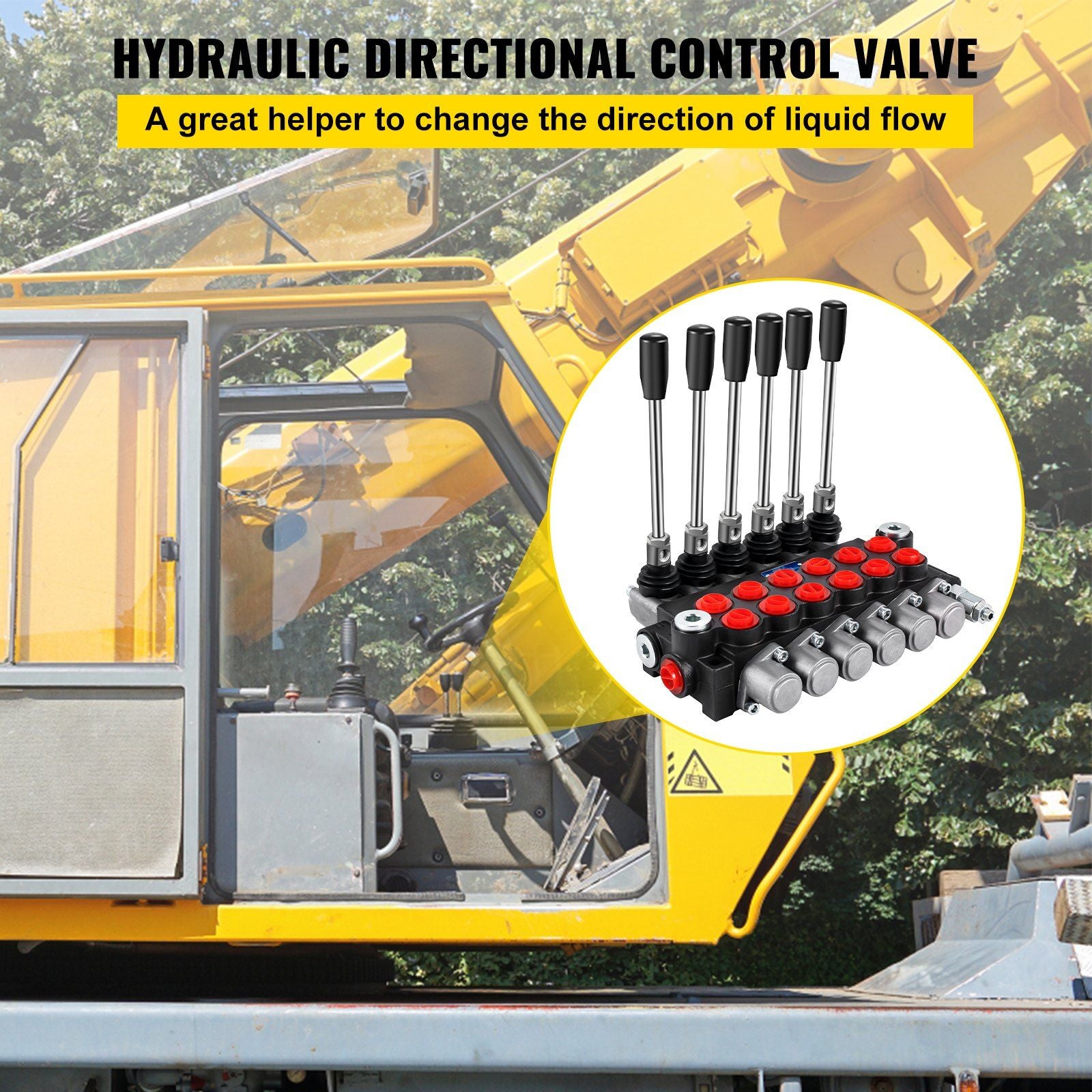 Hydraulic Directional Control Valve, 6 Spool Hydraulic Spool Valve, 11 GPM Hydraulic Loader Valve, 3600 PSI V952-KZFFXYC611GPMFJ1GV0