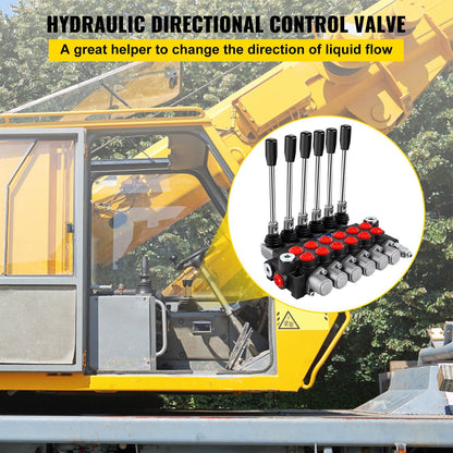 Hydraulic Directional Control Valve, 6 Spool Hydraulic Spool Valve, 11 GPM Hydraulic Loader Valve, 3600 PSI V952-KZFFXYC611GPMFJ1GV0