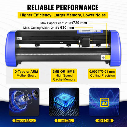 720mm Vinyl Cutter/Plotter Sign Cut Machine Software 20 Blades LCD Black V952-KZJ720JKDHLS00001V3