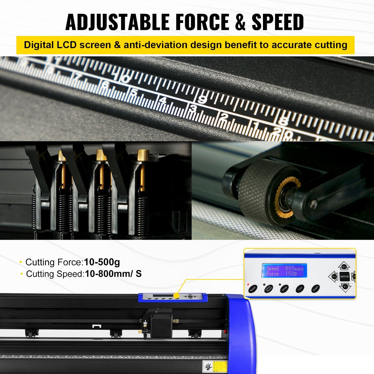 720mm Vinyl Cutter/Plotter Sign Cut Machine Software 20 Blades LCD Black V952-KZJ720JKDHLS00001V3