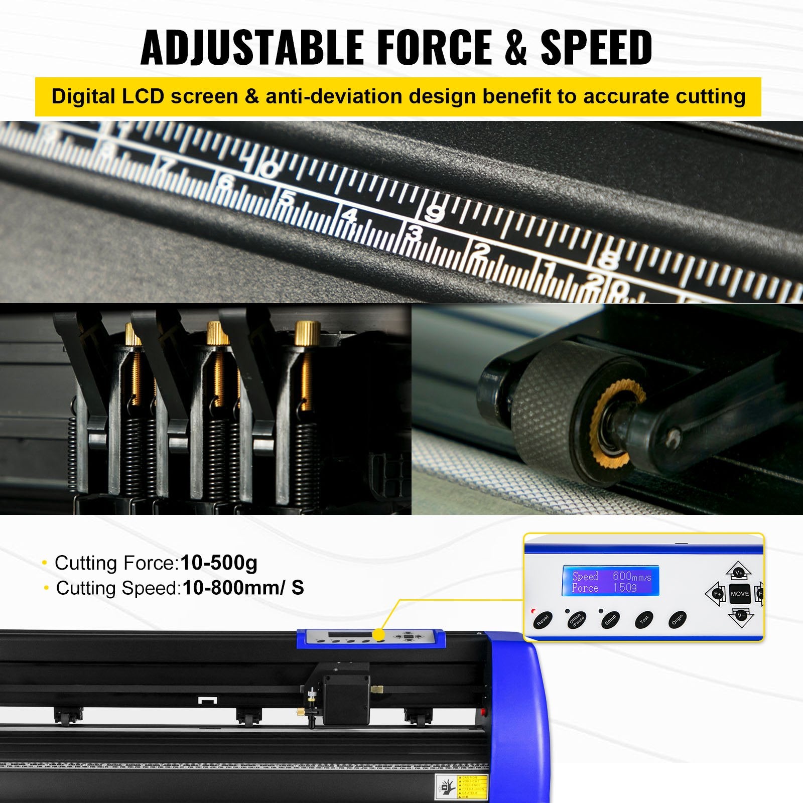 720mm Vinyl Cutter/Plotter Sign Cut Machine Software 20 Blades LCD Black V952-KZJ720JKDHLS00001V3