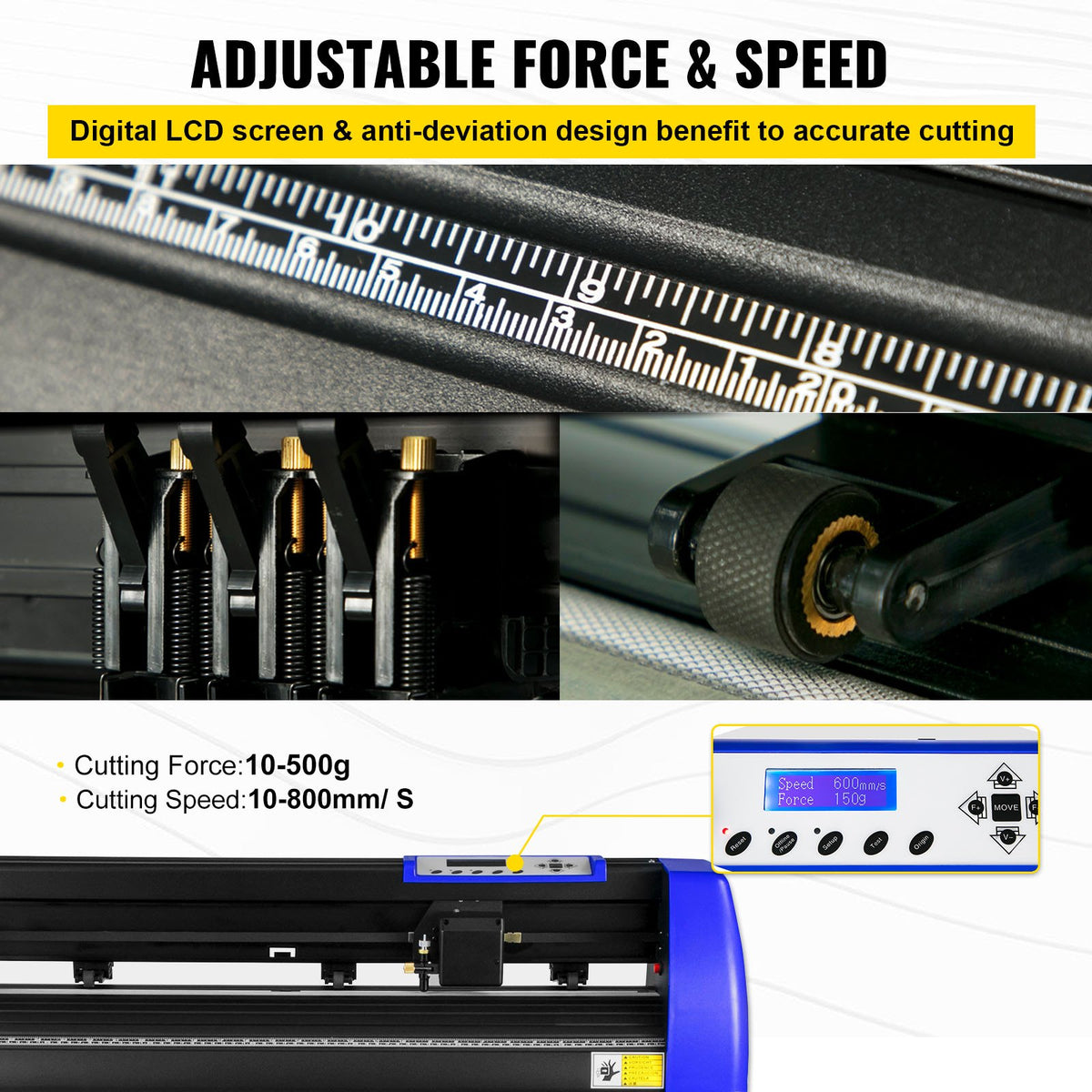 720mm Vinyl Cutter/Plotter Sign Cut Machine Software 20 Blades LCD Black V952-KZJ720JKDHLS00001V3