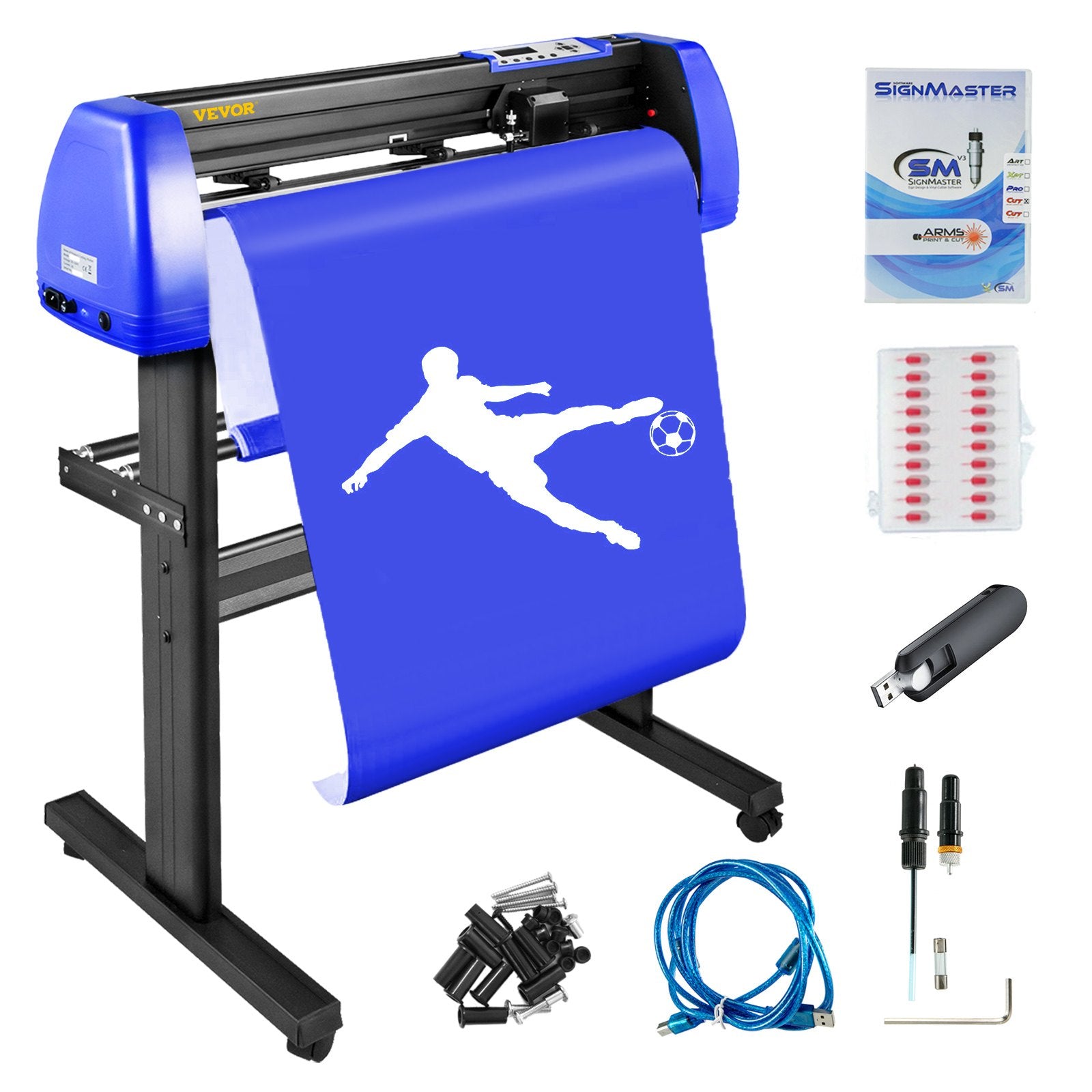720mm Vinyl Cutter/Plotter Sign Cut Machine Software 20 Blades LCD Black V952-KZJ720JKDHLS00001V3