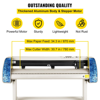 Vinyl Cutter 870mm Vinyl Cutter Machine Maximum Paper Feed 34inch White Vinyl Plotter Cutter Machine Vinyl V952-KZJ870JKDBS000001V3