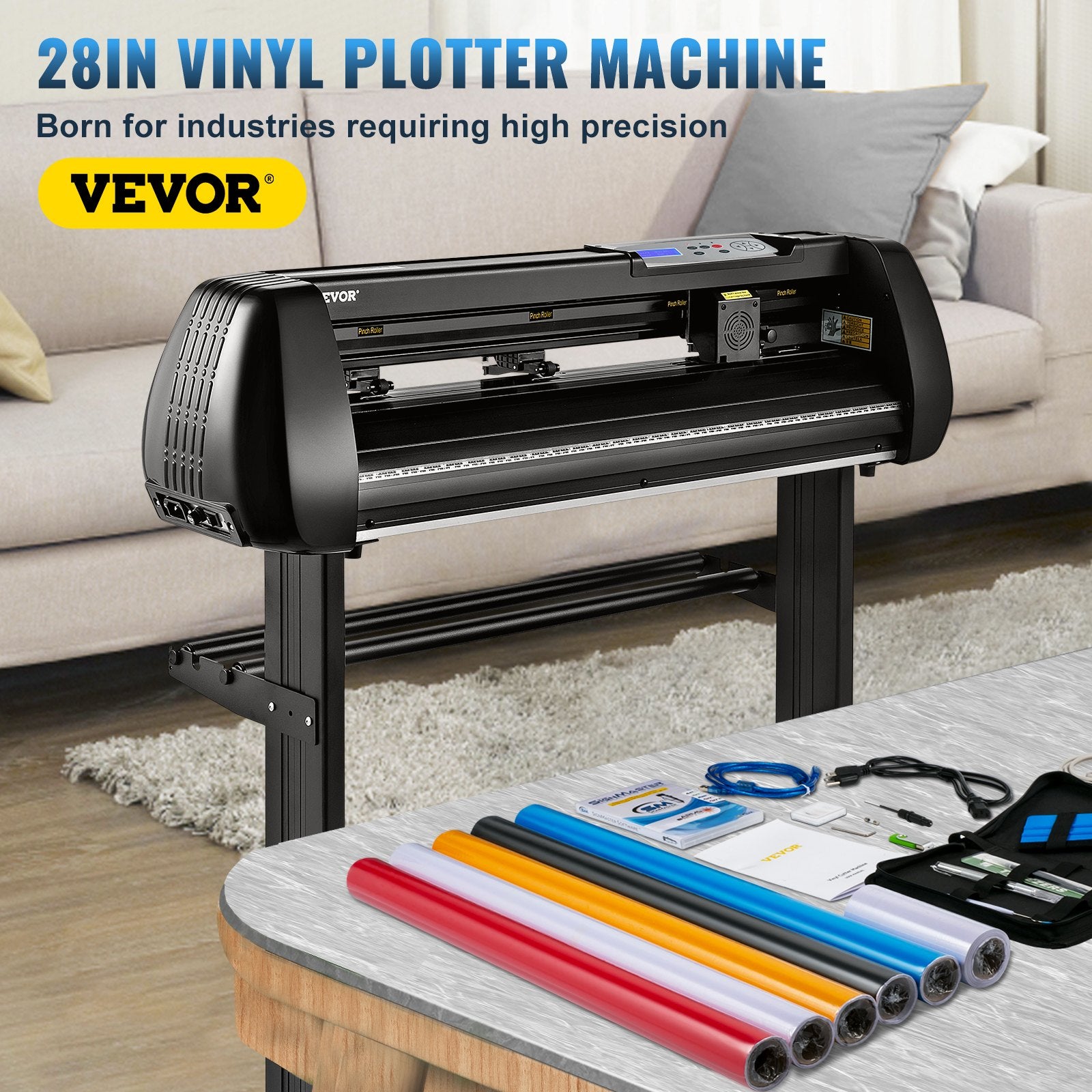Vinyl Cutter Machine, 28in Offline Bluetooth Cutting Plotter Machine, 400in/10m Steel Roller Shaft Adjustable V952-KZJACSK720LSIN5ZUV3