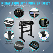 Vinyl Cutter Machine, 28in Offline Bluetooth Cutting Plotter Machine, 400in/10m Steel Roller Shaft Adjustable V952-KZJACSK720LSIN5ZUV3