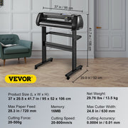 Vinyl Cutter Machine, 28in Offline Bluetooth Cutting Plotter Machine, 400in/10m Steel Roller Shaft Adjustable V952-KZJACSK720LSIN5ZUV3