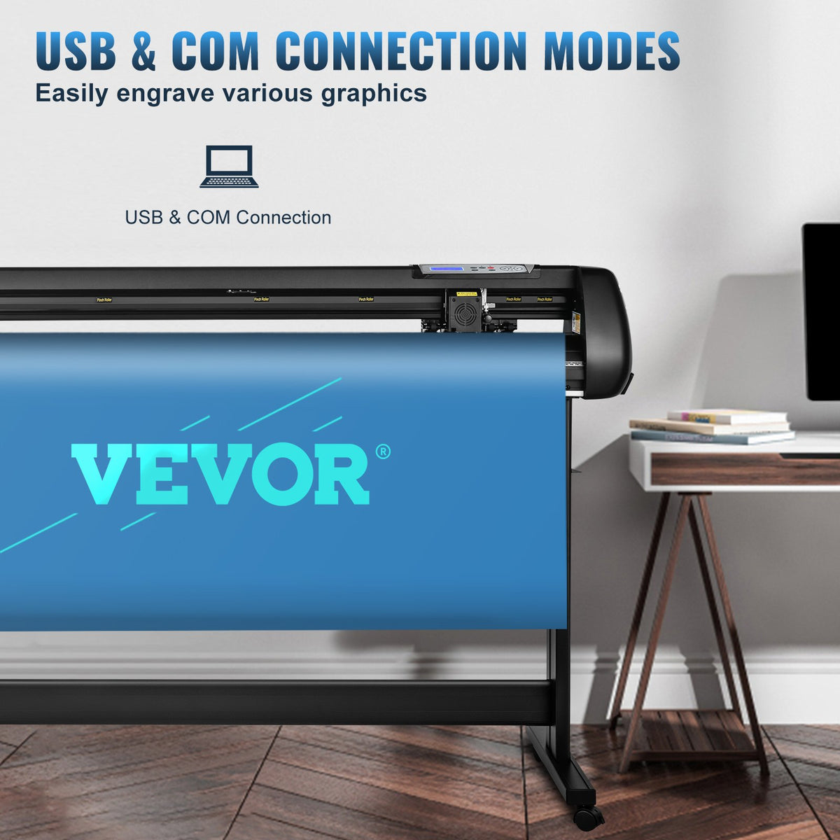 Vinyl Cutter, 53inch Vinyl Cutter Plotter with Stand, Adjustable Speed Force for Sign Making Vinyl Plotter, V952-KZJHSACSK13501K5GV3