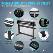 Vinyl Cutter, 53inch Vinyl Cutter Plotter with Stand, Adjustable Speed Force for Sign Making Vinyl Plotter, V952-KZJHSACSK13501K5GV3