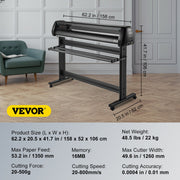 Vinyl Cutter, 53inch Vinyl Cutter Plotter with Stand, Adjustable Speed Force for Sign Making Vinyl Plotter, V952-KZJHSACSK13501K5GV3