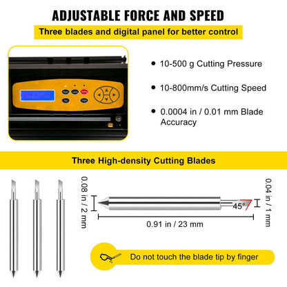 Vinyl Cutter, 28inch Paper Feed Cutting Plotter Bundle, Adjustable Force & Speed Vinyl Printer with Powerful V952-KZJSK720T220V4XBOV3