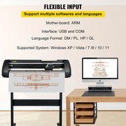 Vinyl Cutter, 28inch Paper Feed Cutting Plotter Bundle, Adjustable Force & Speed Vinyl Printer with Powerful V952-KZJSK720T220V4XBOV3