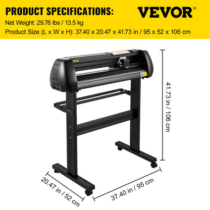 Vinyl Cutter, 28inch Paper Feed Cutting Plotter Bundle, Adjustable Force & Speed Vinyl Printer with Powerful V952-KZJSK720T220V4XBOV3