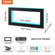 LED Lighted Liquor Bottle Display Bar Shelf RF & App Control 1210 mm V952-KZXBGLED248RFXCBHV3