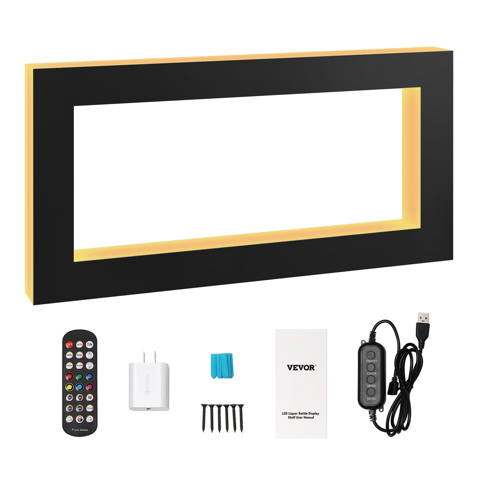 LED Lighted Liquor Bottle Display Bar Shelf RF & App Control 1210 mm V952-KZXBGLED248RFXCBHV3