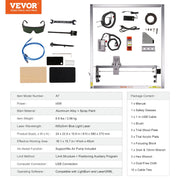 Laser Engraver, 5W Output Laser Engraving Machine, 16.1" x 15.7" Large Working Area, 10000mm/min Movement V952-KZXSE5W4140CMJMXEV3