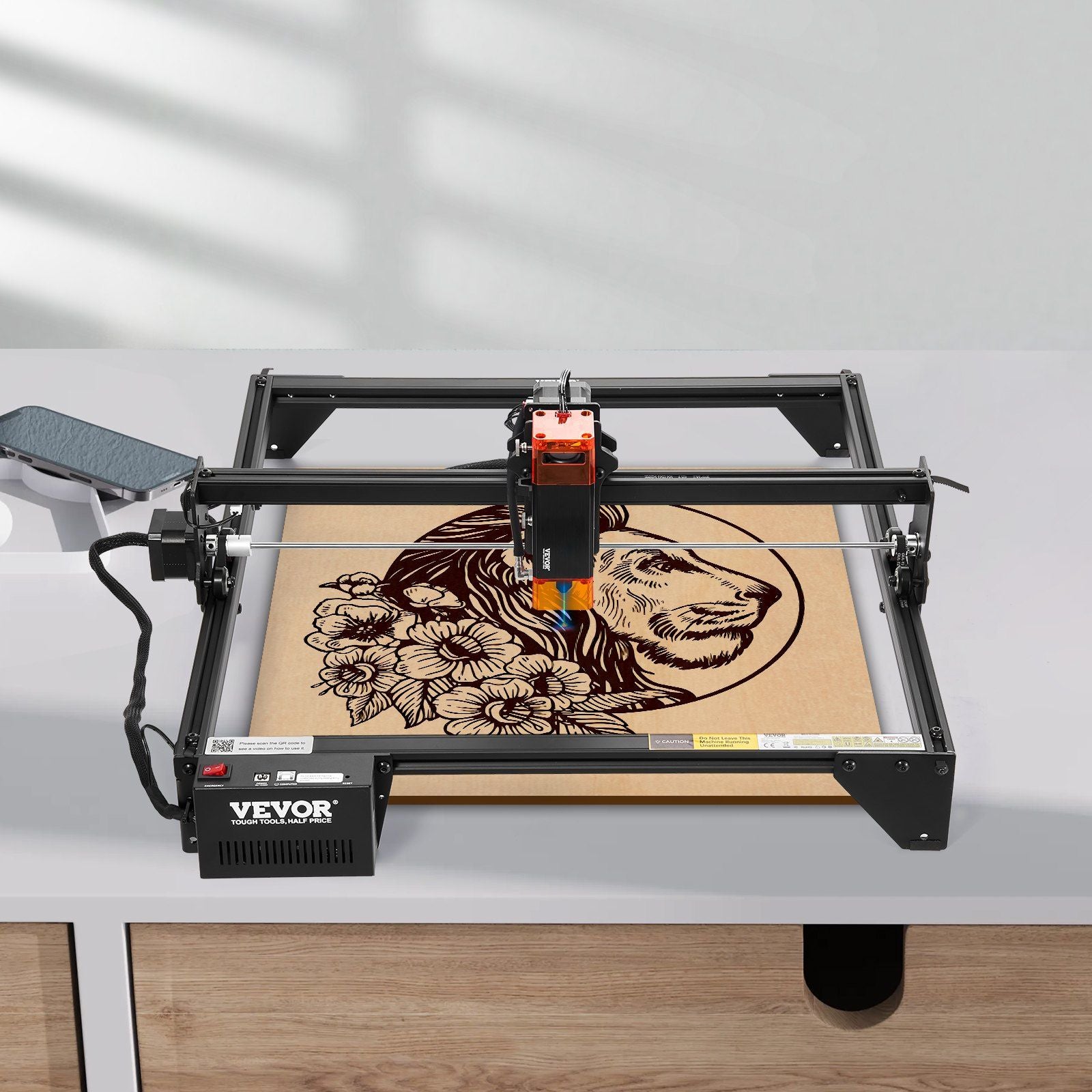 Laser Engraver, 10W Output, Laser Engraving Cutter Machine, 14.9 x 15.7 in/38 x 40 cm Working Area, 10000 V952-KZXSEJGJGDKJCXIQZV3