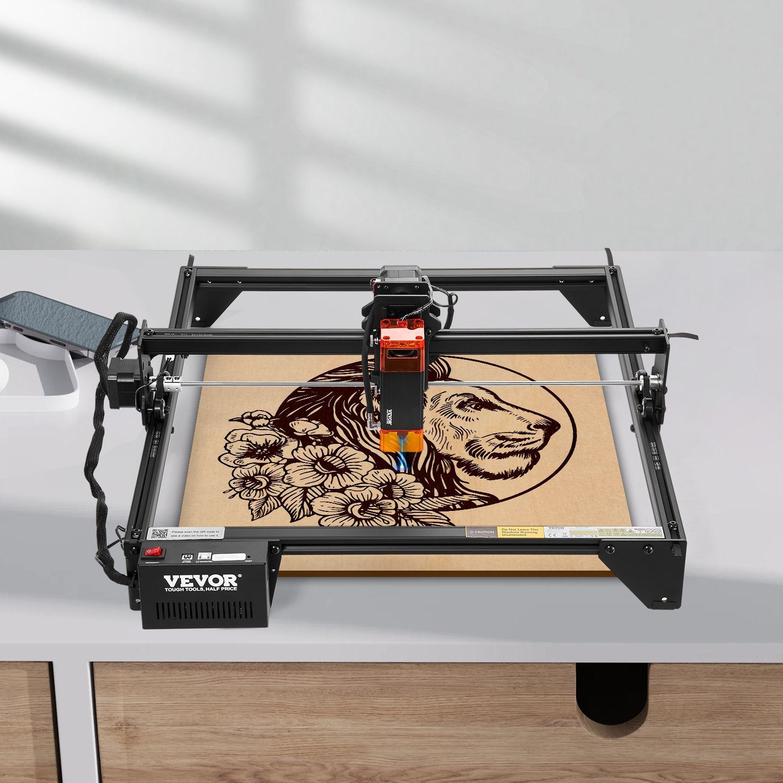 Laser Engraver, 5W Output, Laser Engraving Cutter Machine, 14.9 x 15.7 in/38 x 40 cm Working Area, 10000 V952-KZXSEJGJGDKJPY42PV3
