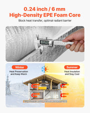 Reflective Insulation Roll, 2 Car Garage Door Thermal Insulation Kit, 6mm 5.49 m x 0.61 m, 4 Rolls Aluminum V952-LBEPEPMXRFSFW9VT6001V0