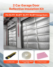 Reflective Insulation Roll, 2 Car Garage Door Thermal Insulation Kit, 6mm 5.49 m x 0.61 m, 4 Rolls Aluminum V952-LBEPEPMXRFSFW9VT6001V0