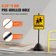 Portable Sign Post, 5 ft Cast Iron Sign Post Holder with Hard Plastic Base & Wheels, Movable Parking Sign V952-LBGBXSBZGZTYS7TE8V0