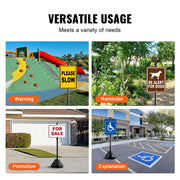 Portable Sign Post, 5 ft Cast Iron Sign Post Holder with Hard Plastic Base & Wheels, Movable Parking Sign V952-LBGBXSBZGZTYS7TE8V0
