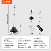 Portable Sign Post, 5 ft Cast Iron Sign Post Holder with Hard Plastic Base & Wheels, Movable Parking Sign V952-LBGBXSBZGZTYS7TE8V0