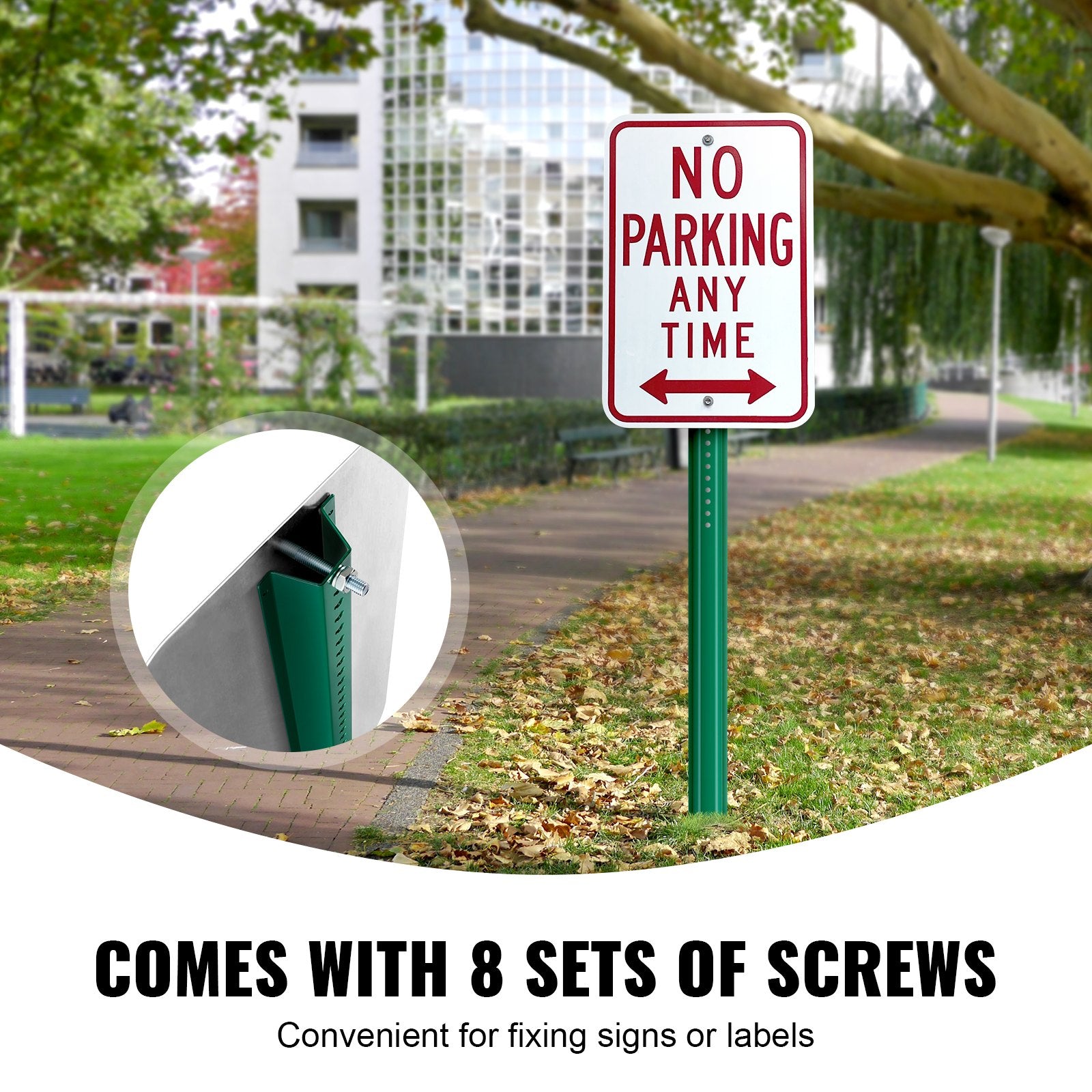 6FT U-Channel Sign Post, 4Pack Green Heavy Duty Steel Fixed Fence Post, Steel Fence U-Channel Sign for V952-LBGGDLBGZT6FWXGVSV0