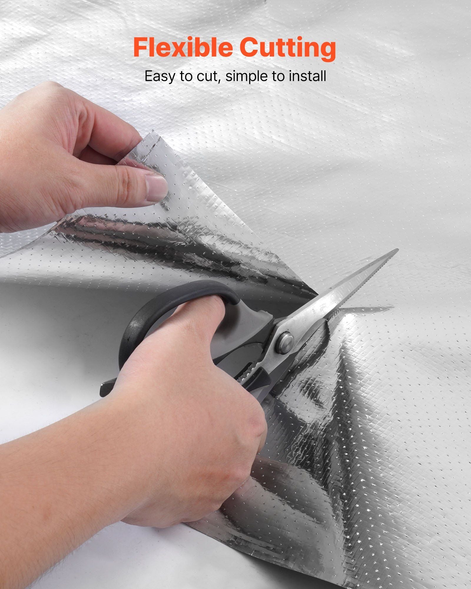 Double Reflective Insulation Roll, Perforated Woven Fabric Radiant Barrier, 0.15mm 76.2m x 1.22m, V952-LBPEBZBRFSFSJ19JC001V0