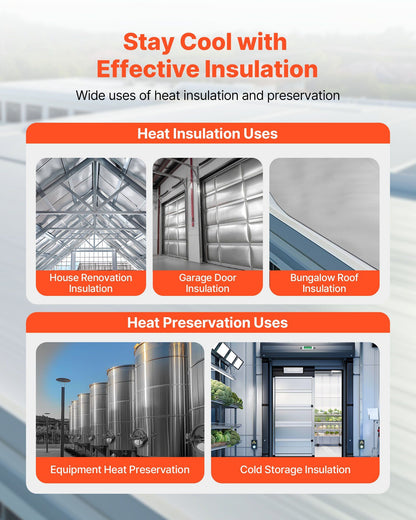Double Reflective Insulation Roll, Non-Perforated Woven Fabric Radiant Barrier, 0.15mm 38.1m x 1.22m, V952-LBPEBZBRFSFSYGF6I001V0