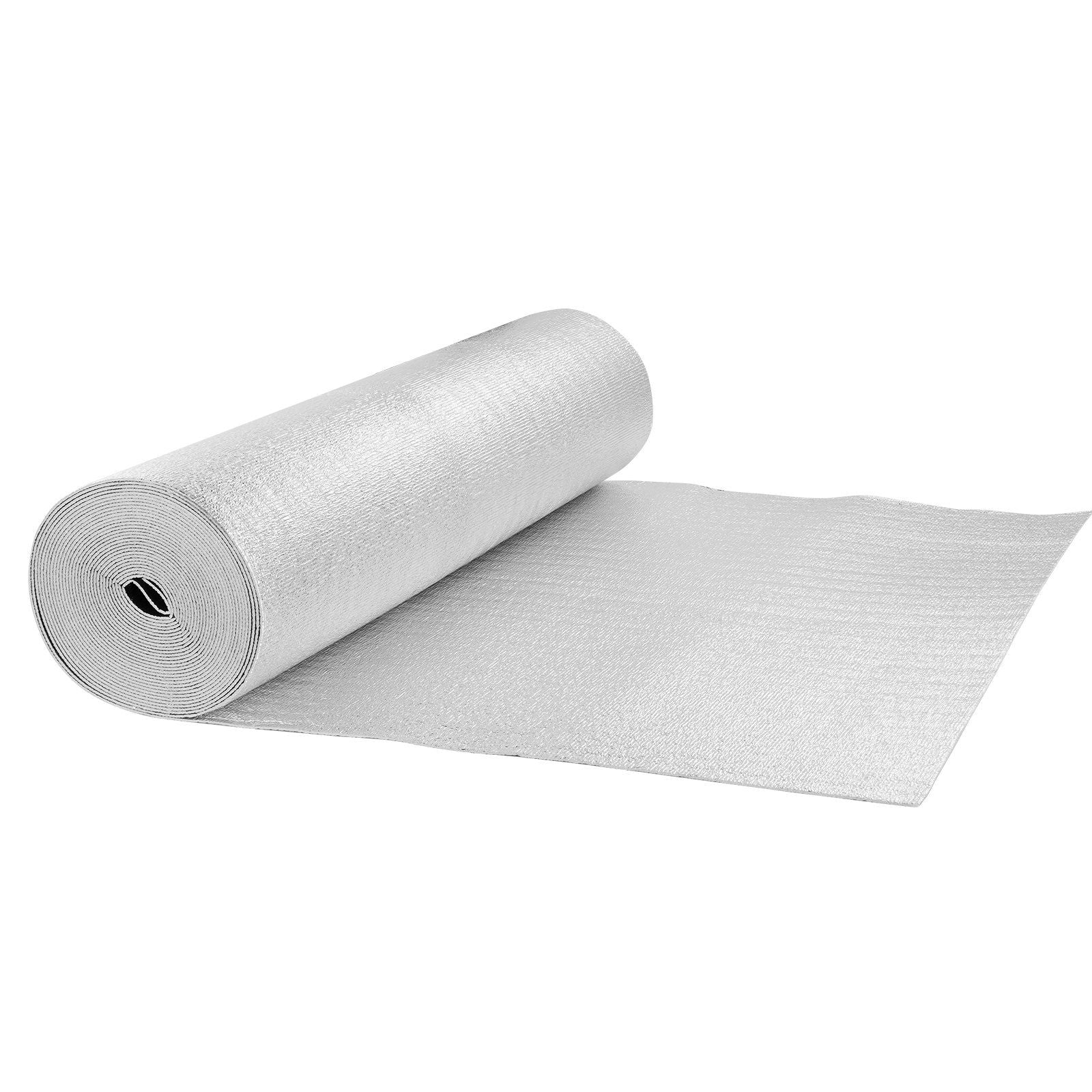 Double Reflective Insulation Roll, Foam Core Radiant Barrier, 3.2 mm 48 in x 50 ft, Double-Sided Aluminum V952-LBPEFPMXRFSFIMUHAV0