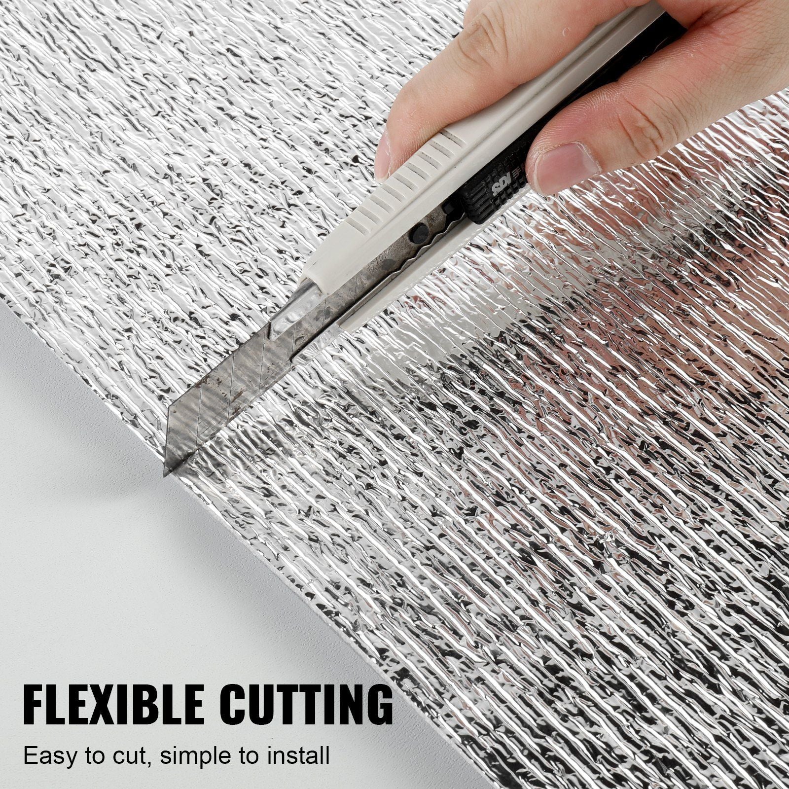 Double Reflective Insulation Roll, Foam Core Radiant Barrier, 3.2 mm 48 in x 50 ft, Double-Sided Aluminum V952-LBPEFPMXRFSFIMUHAV0