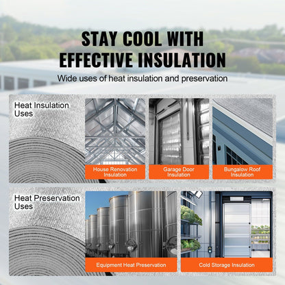 Double Reflective Insulation Roll, Foam Core Radiant Barrier, 3.2 mm 48 in x 50 ft, Double-Sided Aluminum V952-LBPEFPMXRFSFIMUHAV0