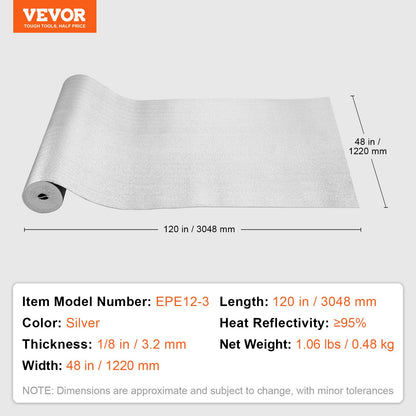 Double Reflective Insulation Roll Foam Core Radiant Barrier 120 x 48 Inch / 3 x 1.2M V952-LBPEFPMXRFSFZ1UTKV0