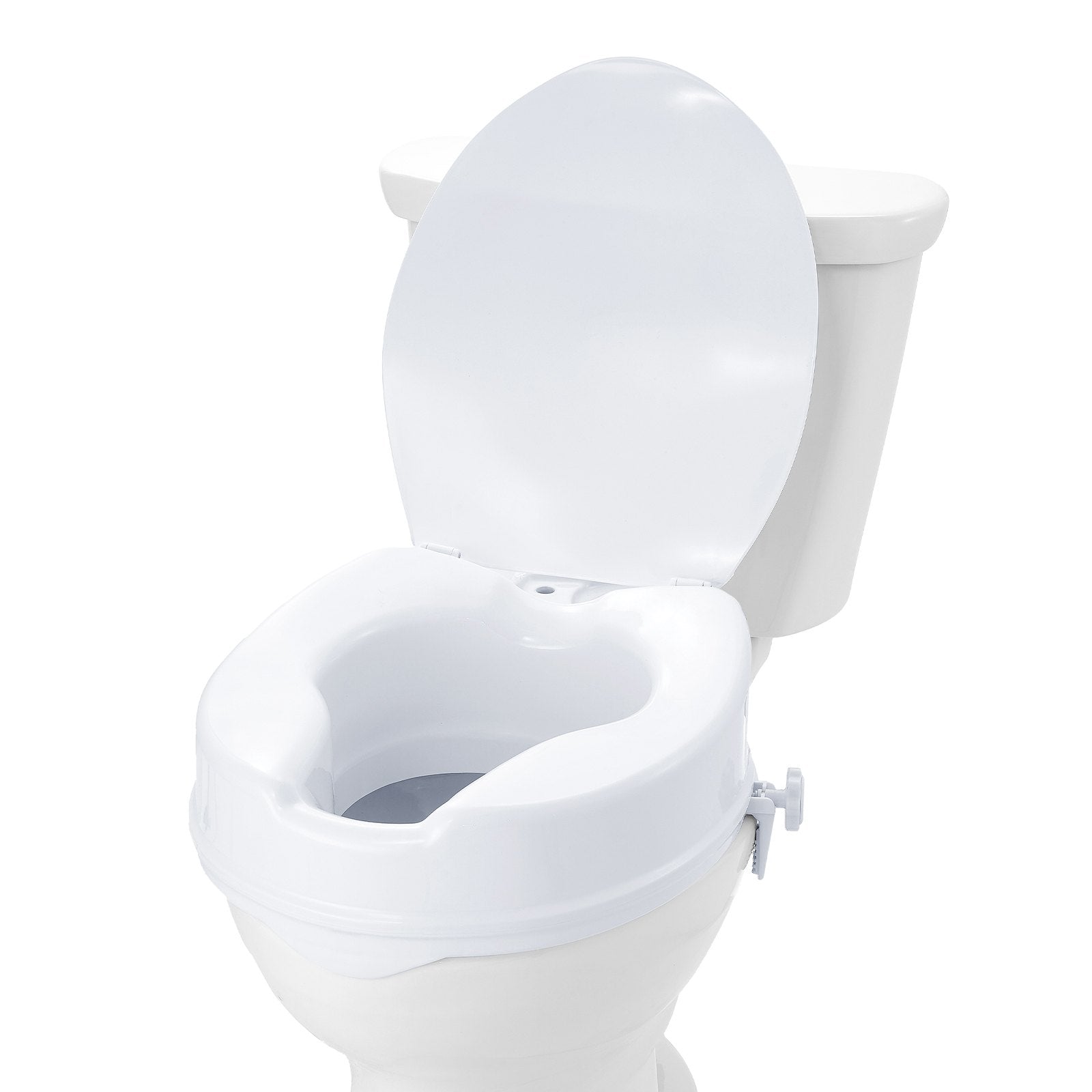 Raised Toilet Seat, 100 mm Height Raised, 136 kg Weight Capacity, Universal Toilet Seat Riser, Screw Rod V952-LBSDSJGMTZDW0KLIAV0